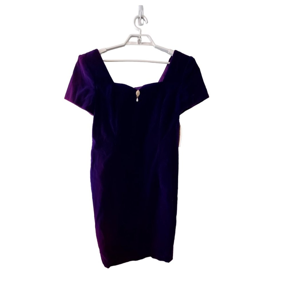 After Dark nwt vintage dress womens 10 purple velvet cocktail USA